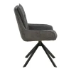 Armchair Konelian pakoworld dark grey farbric with black color metal leg 54x63x88cm