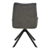 Armchair Konelian pakoworld dark grey farbric with black color metal leg 54x63x88cm