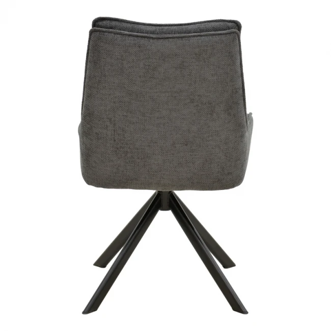 Armchair Konelian pakoworld dark grey farbric with black color metal leg 54x63x88cm