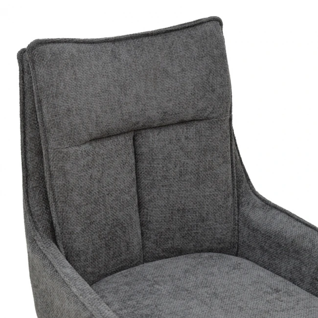 Armchair Konelian pakoworld dark grey farbric with black color metal leg 54x63x88cm