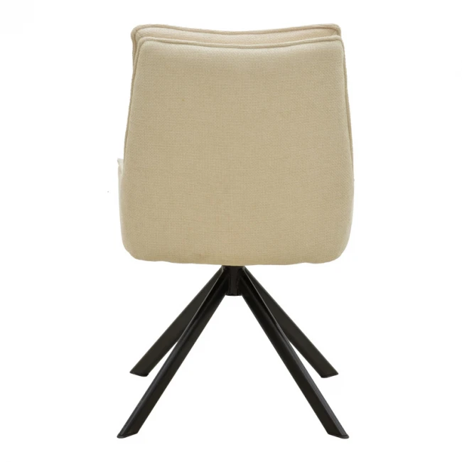 Rotatable armchair Konelian pakoworld beige farbric with black color metal leg 54x63x88cm