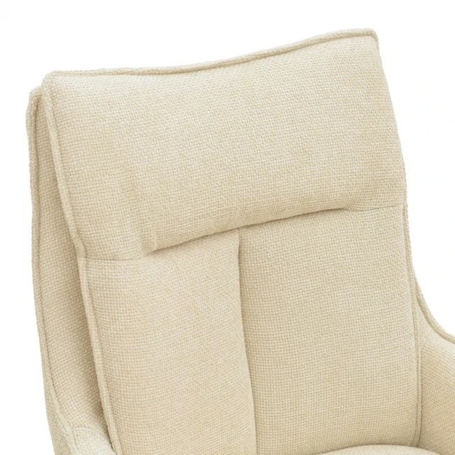 Rotatable armchair Konelian pakoworld beige farbric with black color metal leg 54x63x88cm