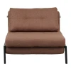 Πολυθρόνα-κρεβάτι Fancy pakoworld ύφασμα σε απόχρωση καφέ με μαύρο πόδι 95x98x70εκ