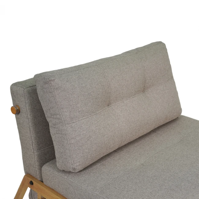 Πολυθρόνα-κρεβάτι Fancy pakoworld ύφασμα σε μπεζ απόχρωση με φυσικό πόδι 95x98x70εκ