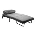 Armchair-bed Fancy pakoworld velvet fabric in anthracite shade and black metal leg 95x98x70cm