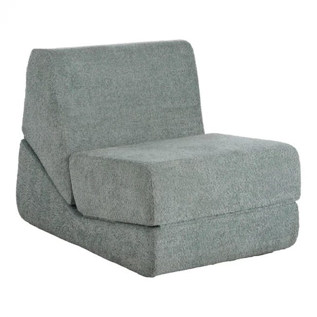 Armchair-Bed Ferderina pakoworld fabric in light grey color 66x102x73cm