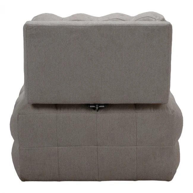Πολυθρόνα-κρεβάτι Jelica pakoworld γκρι-μπεζ ύφασμα 88x110x86εκ