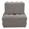 Πολυθρόνα-κρεβάτι Jelica pakoworld γκρι-μπεζ ύφασμα 88x110x86εκ