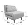 Armchair-bed Josuane I pakoworld velvet in grey beige shade 78x80x81cm