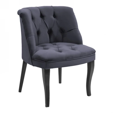 Armchair Loreta pakoworld velvet anthracite with black legs 55x57x78cm
