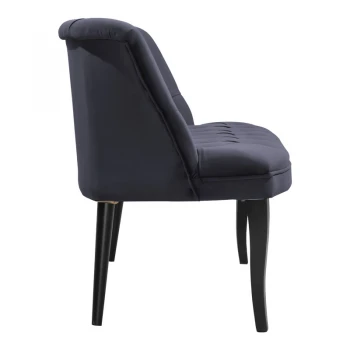 Πολυθρόνα Loreta pakoworld βελούδο ανθρακί με μαύρα πόδια 55x57x78εκ