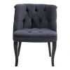 Πολυθρόνα Loreta pakoworld βελούδο ανθρακί με μαύρα πόδια 55x57x78εκ