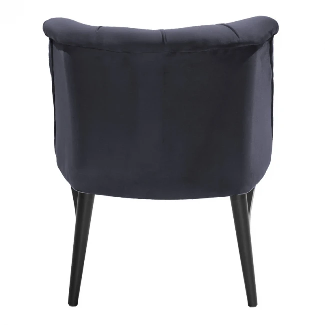 Πολυθρόνα Loreta pakoworld βελούδο ανθρακί με μαύρα πόδια 55x57x78εκ