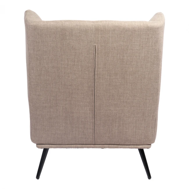 Armchair Mareta pakoworld grey-beige fabric and legs in black color 83x80x99cm