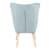 Armchair with footstool Melisia pakoworld mint green fabric -natural color wooden leg 59x67x94cm
