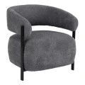 Melita armchair pakoworld grey boucle with black metal leg 68.5x65x69cm