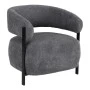 Melita armchair pakoworld grey boucle with black metal leg 68.5x65x69cm