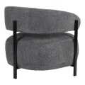 Melita armchair pakoworld grey boucle with black metal leg 68.5x65x69cm