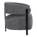 Melita armchair pakoworld grey boucle with black metal leg 68.5x65x69cm