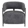 Melita armchair pakoworld grey boucle with black metal leg 68.5x65x69cm