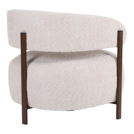 Melita armchair pakoworld beige boucle with brown metal leg 68.5x65x69cm