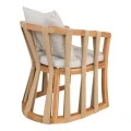 Armchair Morani pakoworld teak wood skeleton and fabric in natural shade 61x66x75cm
