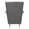 Πολυθρόνα - μπερζέρα Malei pakoworld ύφασμα σε γκρι απόχρωση-ξύλινα πόδια  85x93x100εκ