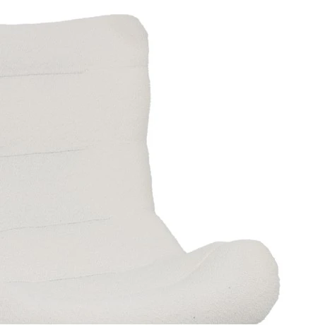 Silla pakoworld boucle fabric armchair in white color 97x80x100cm