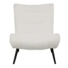 Silla pakoworld boucle fabric armchair in white color 97x80x100cm