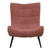 Silla pakoworld boucle fabric armchair in dusty pink 97x80x100cm