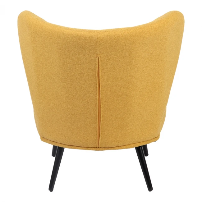 Πολυθρόνα Nagreta pakoworld κίτρινο ύφασμα με μεταλλικό πόδι σε μαύρη απόχρωση 77x73x74εκ