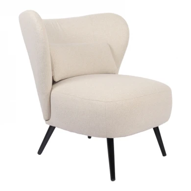 Armchair Nagreta pakoworld beige fabric and metal legs in black color 77x73x74cm