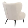 Armchair Nagreta pakoworld beige fabric and metal legs in black color 77x73x74cm