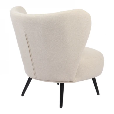 Armchair Nagreta pakoworld beige fabric and metal legs in black color 77x73x74cm