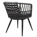 Naoki pakoworld armchair metal black-pe gray-cushion blackwhite
