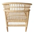 Armchair Necorian pakoworld teak wood and pe rattan in natural color and white pillow 80x70x87cm