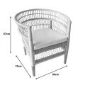 Armchair Necorian pakoworld teak wood and pe rattan in natural color and white pillow 80x70x87cm