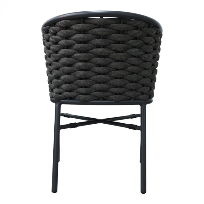 Πολυθρόνα Noevo pakoworld αλουμίνιο με ανθρακί σκελετό-σχοινι 57x62x76εκ