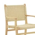 Arm chair Olivier pakoworld natural beech wood natural rope 62x60x85cm