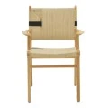 Armchair Olivier pakoworld natural black beech wood-natural rope 62x60x85cm