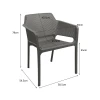 Oviez pakoworld pp armchair in anthracite shade 59x58x79cm