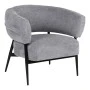 Armchair Penfel pakoworld grey fabric with black metal leg 82x71x73cm