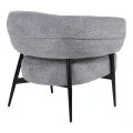 Armchair Penfel pakoworld grey fabric with black metal leg 82x71x73cm