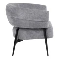 Armchair Penfel pakoworld grey fabric with black metal leg 82x71x73cm