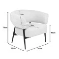 Armchair Penfel pakoworld grey fabric with black metal leg 82x71x73cm