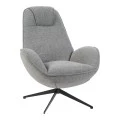 Armchair rotating Flago pakoworld boucle fabric anthracite 85x88x103.5cm