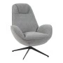 Armchair rotating Flago pakoworld boucle fabric anthracite 85x88x103.5cm