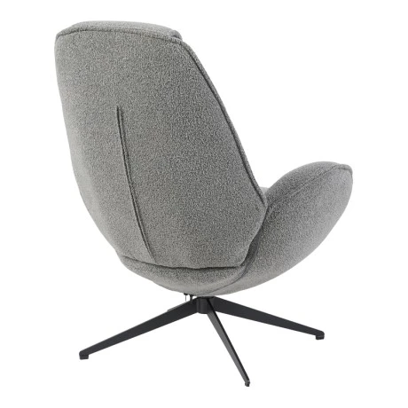 Armchair rotating Flago pakoworld boucle fabric anthracite 85x88x103.5cm