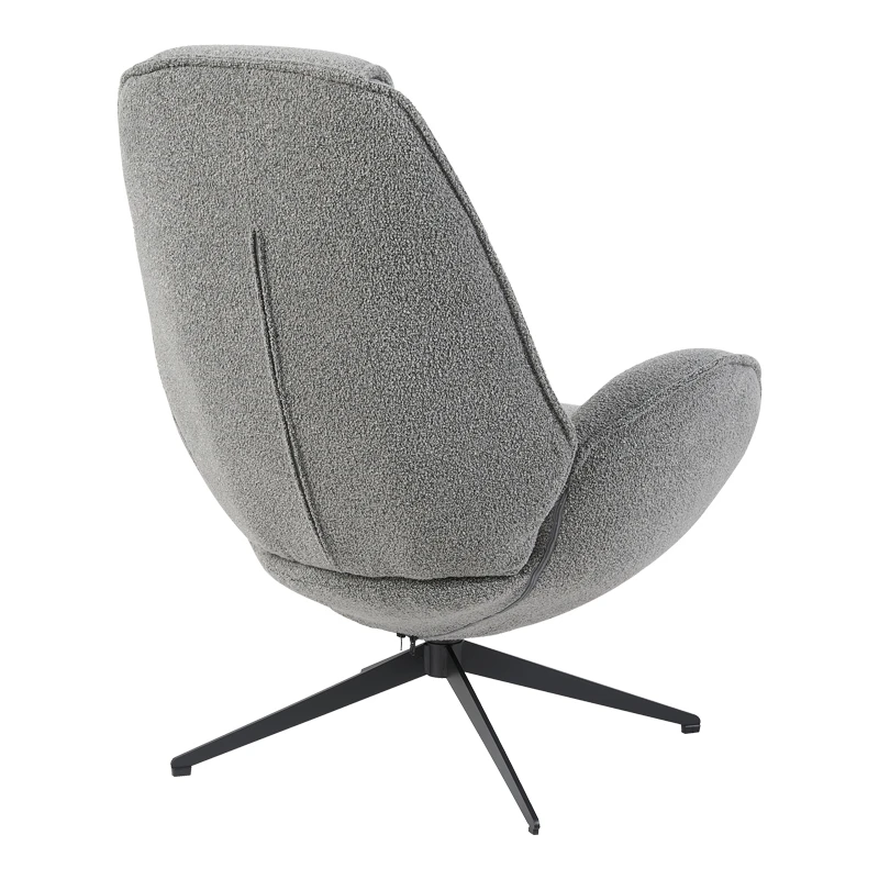 Armchair rotating Flago pakoworld boucle fabric anthracite 85x88x103.5cm