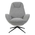 Armchair rotating Flago pakoworld boucle fabric anthracite 85x88x103.5cm